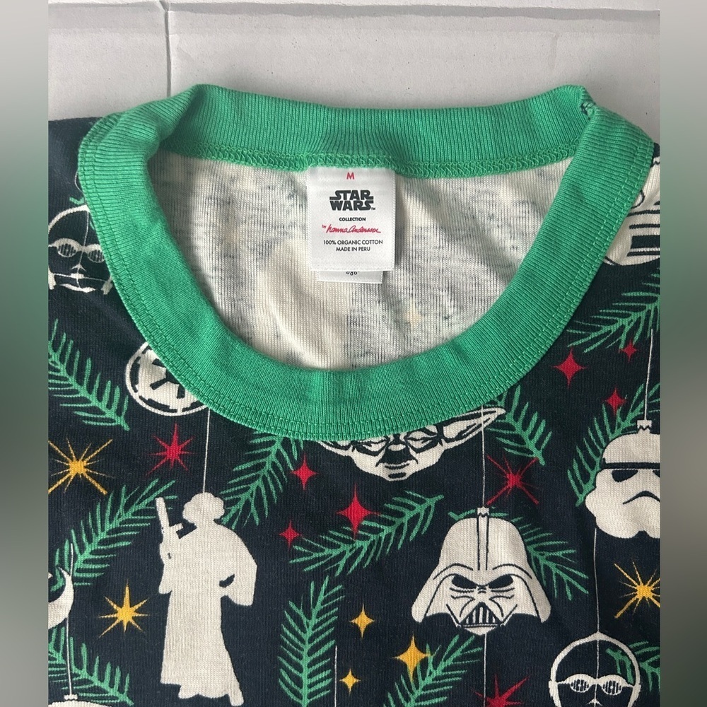 Hanna Andersson 100% Organic Cotton Pajama Top Christmas Star Wars - Picture 3 of 5